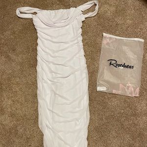 Off Shoulder Ruched Bodycon Cocktail Party Dress